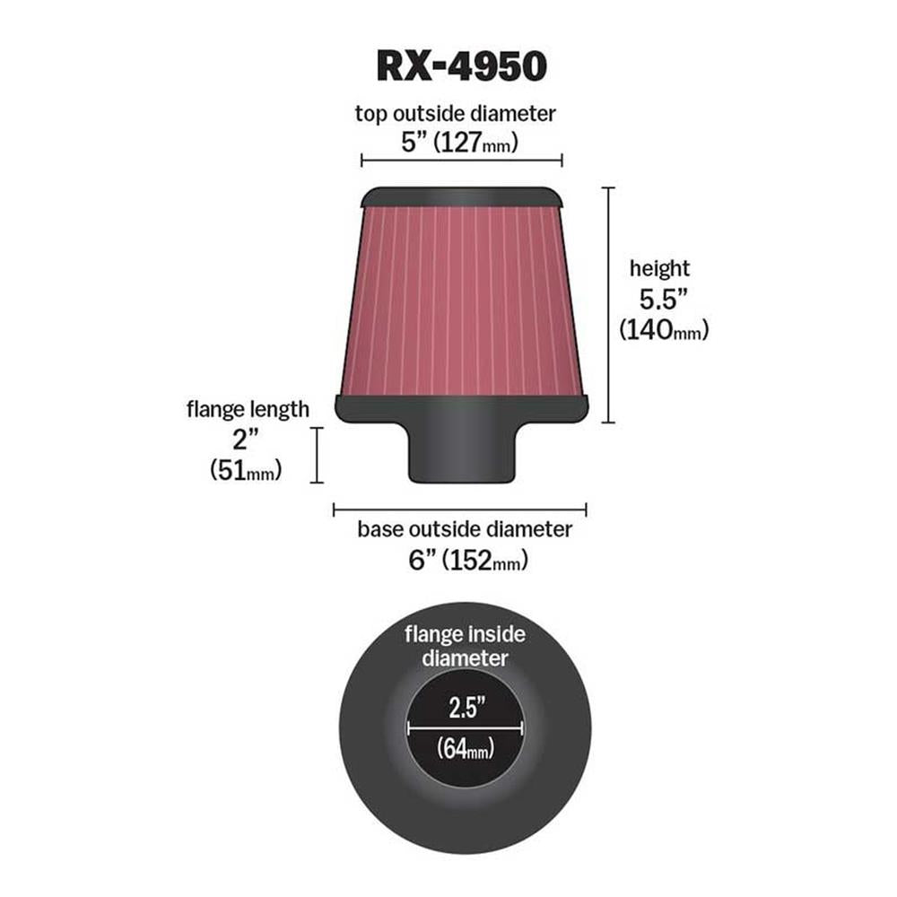 FILTRE A AIR UNIVERSEL K&N RX-4950