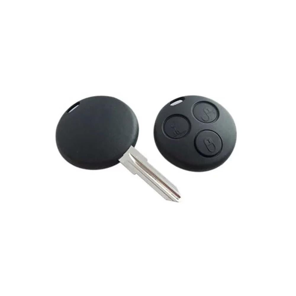 COQUE CLE ADAPTABLE POUR SMART 3 BOUTONS LAME CRANTEE FIXE KEYSKAR