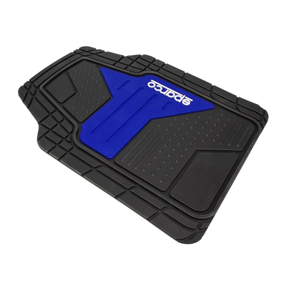 JEU DE 4 TAPIS PVC SPARCO GRIS/ BLEU