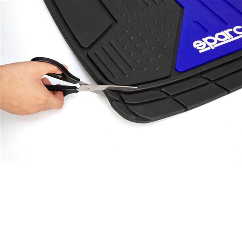 JEU DE 4 TAPIS PVC SPARCO GRIS/ BLEU