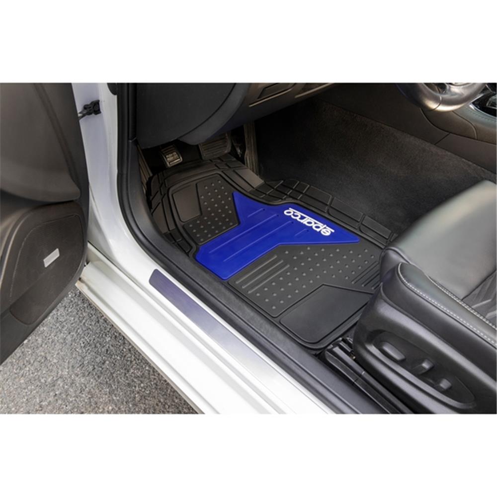 JEU DE 4 TAPIS PVC SPARCO GRIS/ BLEU