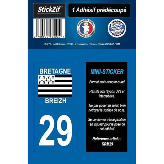 ADHESIF MOTO REGION DEPARTEMENT 29 BRETAGNE/BREIZH X1