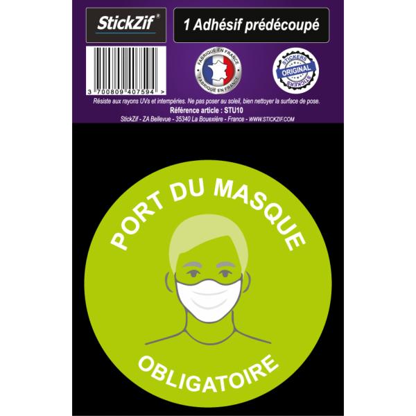 1 ADHESIF PRE DECOUPE PORT DU MASQUE OBLIGATOIRE