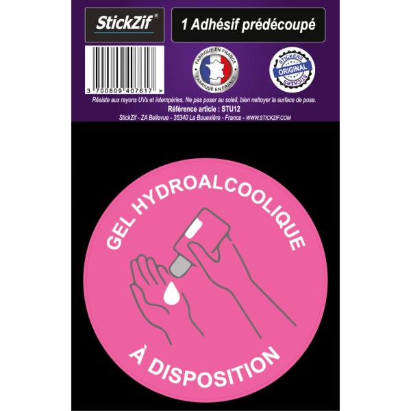 1 ADHESIF PRE DECOUPE GEL HYDRO ALCOOLIQUE A DISPOSITION