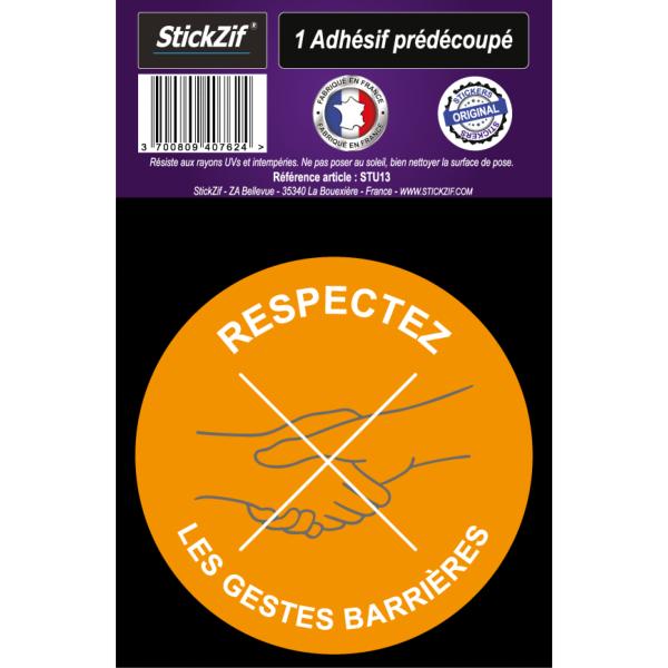 1 ADHESIF PRE DECOUPE RESPECTEZ LES GESTES BARRIERES