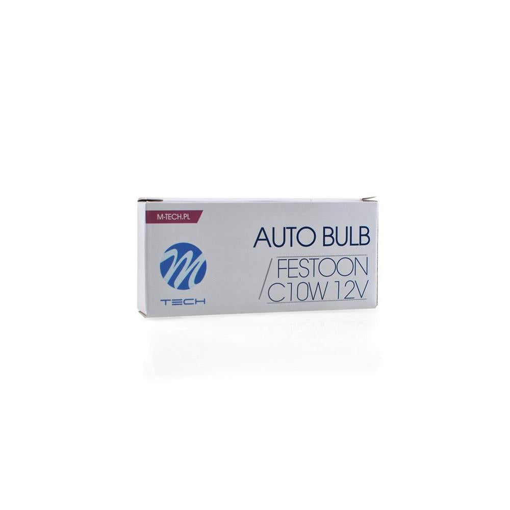 AMPOULES HALOGENES C10W SV8.5 (36MM) T11X36 12V 10W (BOITE DE 10) MTECH