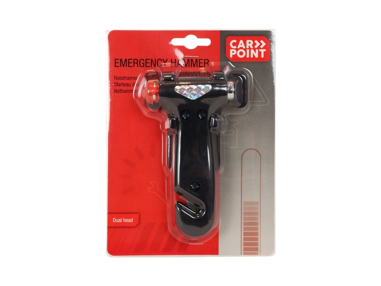 MARTEAU BRISE VITRES D'URGENCE NOIR CARPOINT