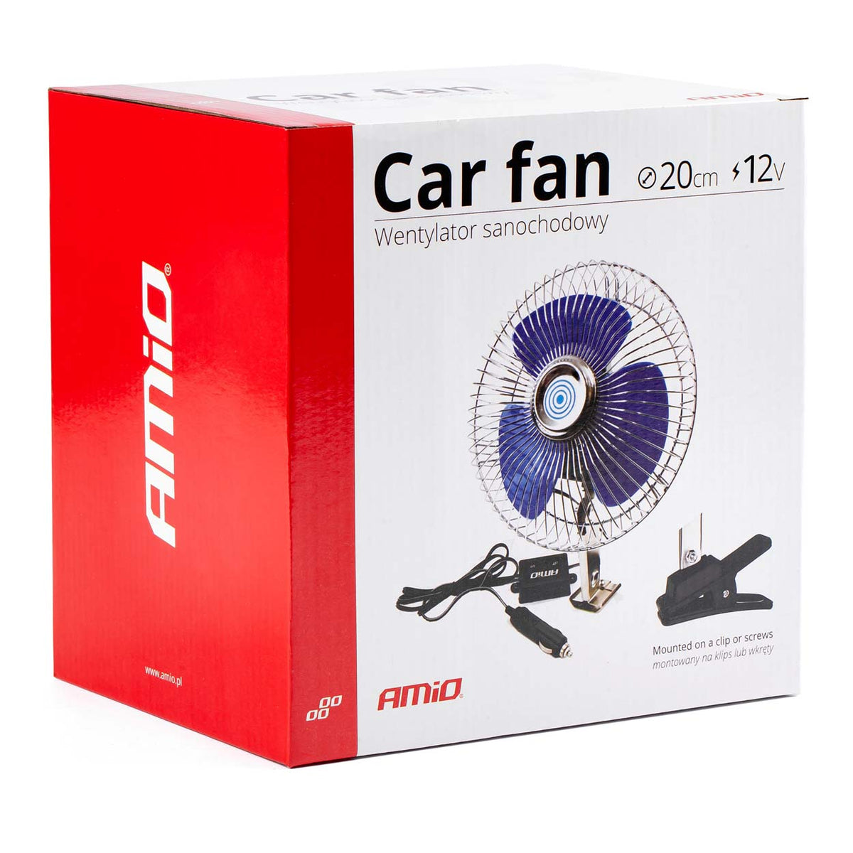 VENTILATEUR DE VOITURE EN MÉTAL AVEC CLIP ET FIXATION À VIS 12V AMIO