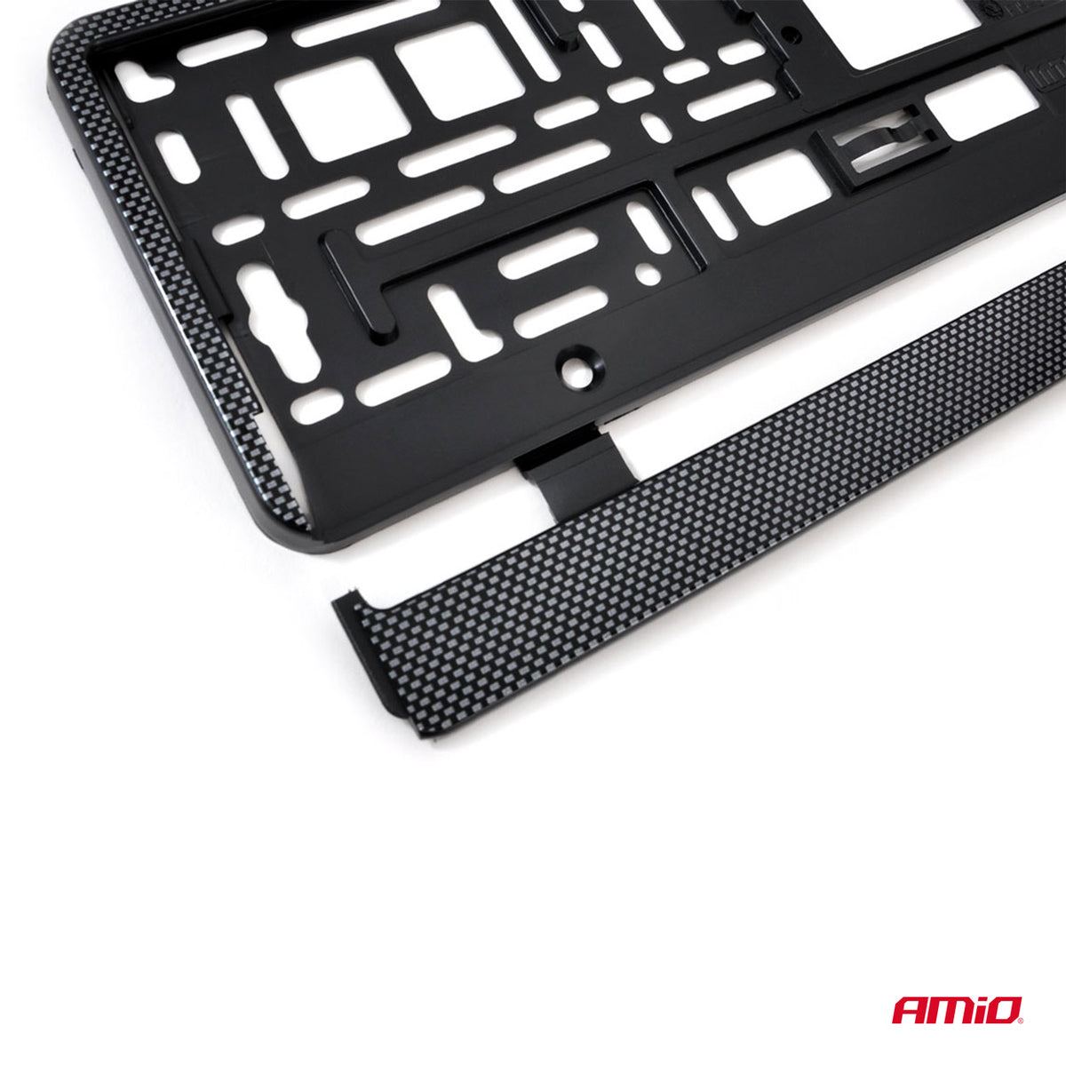 SUPPORT DE PLAQUE D'IMMATRICULATION EFFET CARBONE  AMIO