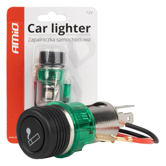 ALLUME-CIGARE 12V ENCASTRE AVEC ÉCLAIRAGE VERT AMIO