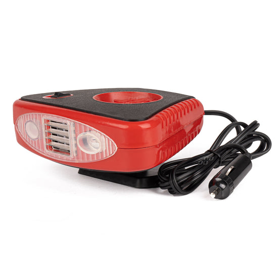 CHAUFFAGE DEGIVRANT/ VENTILATEUR AVEC POIGNEE ET LUMIERE 12V AMIO