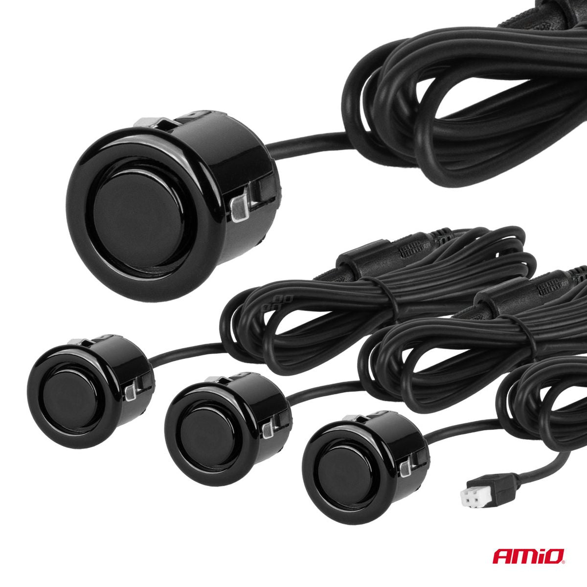 RADAR DE RECUL 4 CAPTEURS NOIRS 18MM + BUZZER AMIO