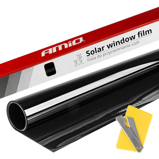FILM SOLAIRE NOIR FONCÉ 15 % 0,5 × 3 M AMIO