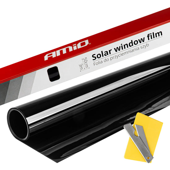 FILM SOLAIRE NOIR SUPER FONCÉ 5 % 0,5 × 3 M AMIO