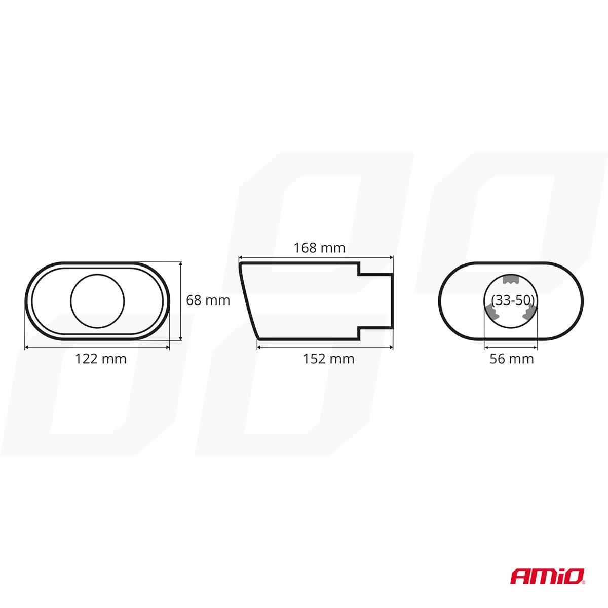 EMBOUT D'ÉCHAPPEMENT EN ACIER INOXYDABLE MT019 AMIO