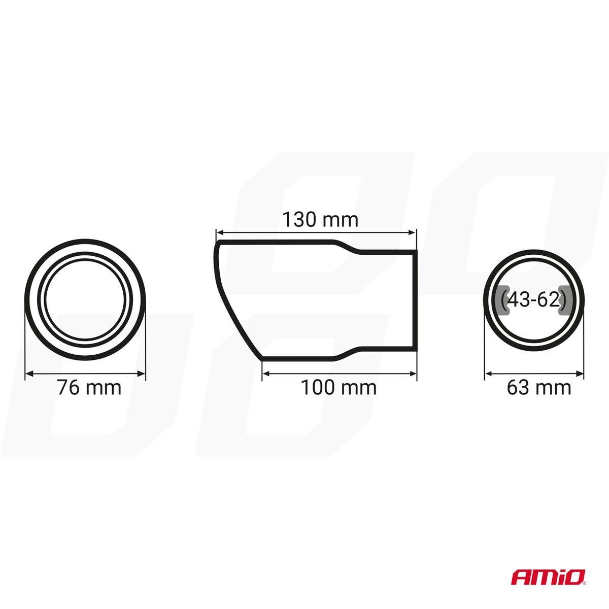 EMBOUT D'ÉCHAPPEMENT EN INOX MT 017BLC AMIO