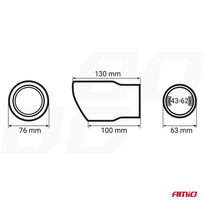 EMBOUT D'ÉCHAPPEMENT EN INOX MT 017BLC AMIO
