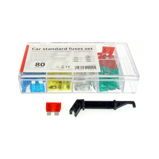COFFRET DE 80 FUSIBLES STANDARD 5 A 30AMP AVEC EXTRACTEUR AMIO