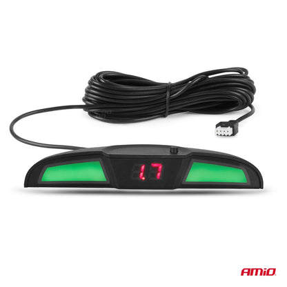 RADAR DE RECUL 4 CAPTEURS NOIRS 18MM + ECRAN LED AMIO