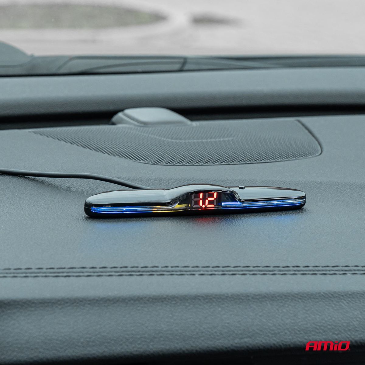 RADAR DE RECUL 4 CAPTEURS NOIRS 18MM + ECRAN MAXI LED AMIO