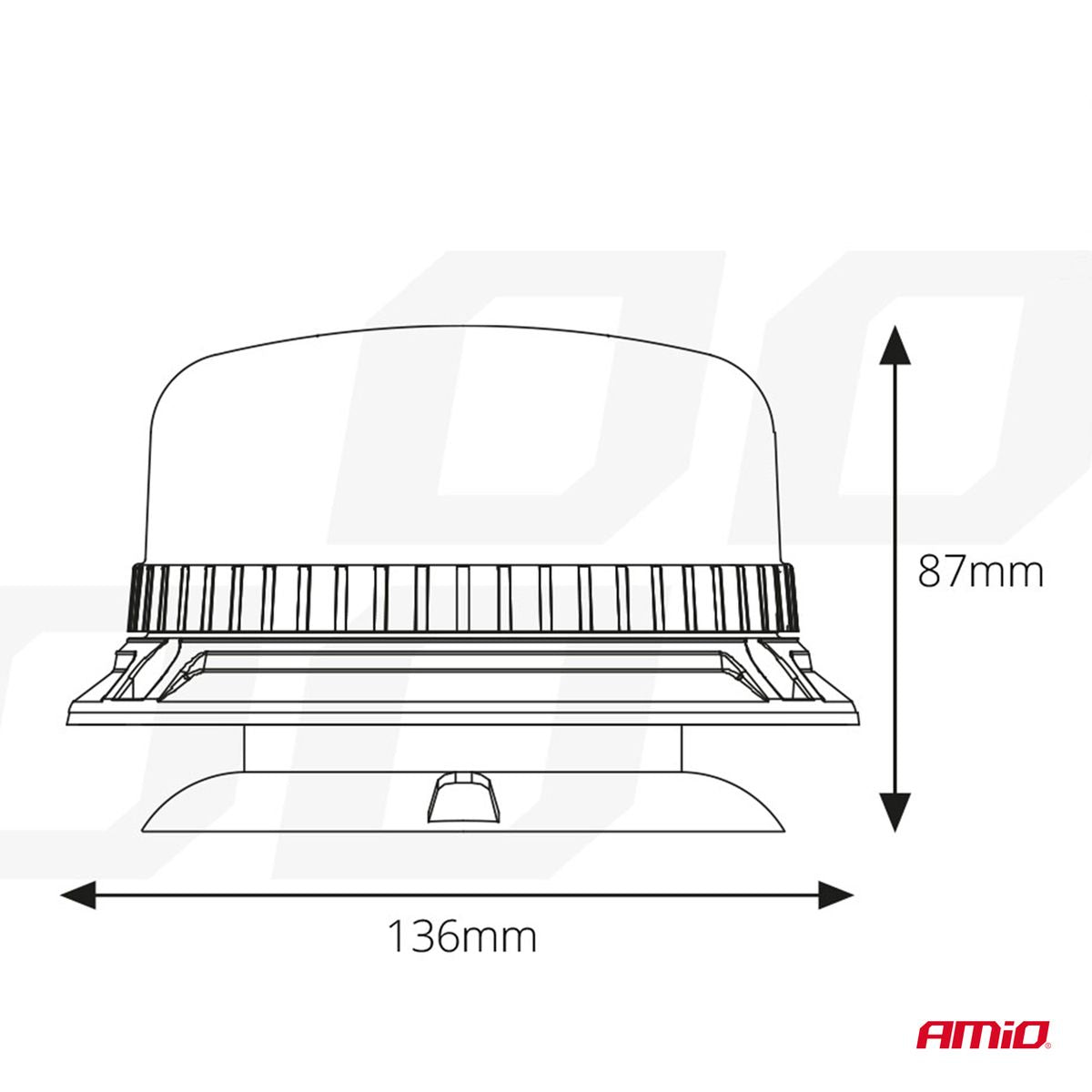 AMiO Gyrophare magnétique W03M 36 LED 12/24 V | 02295