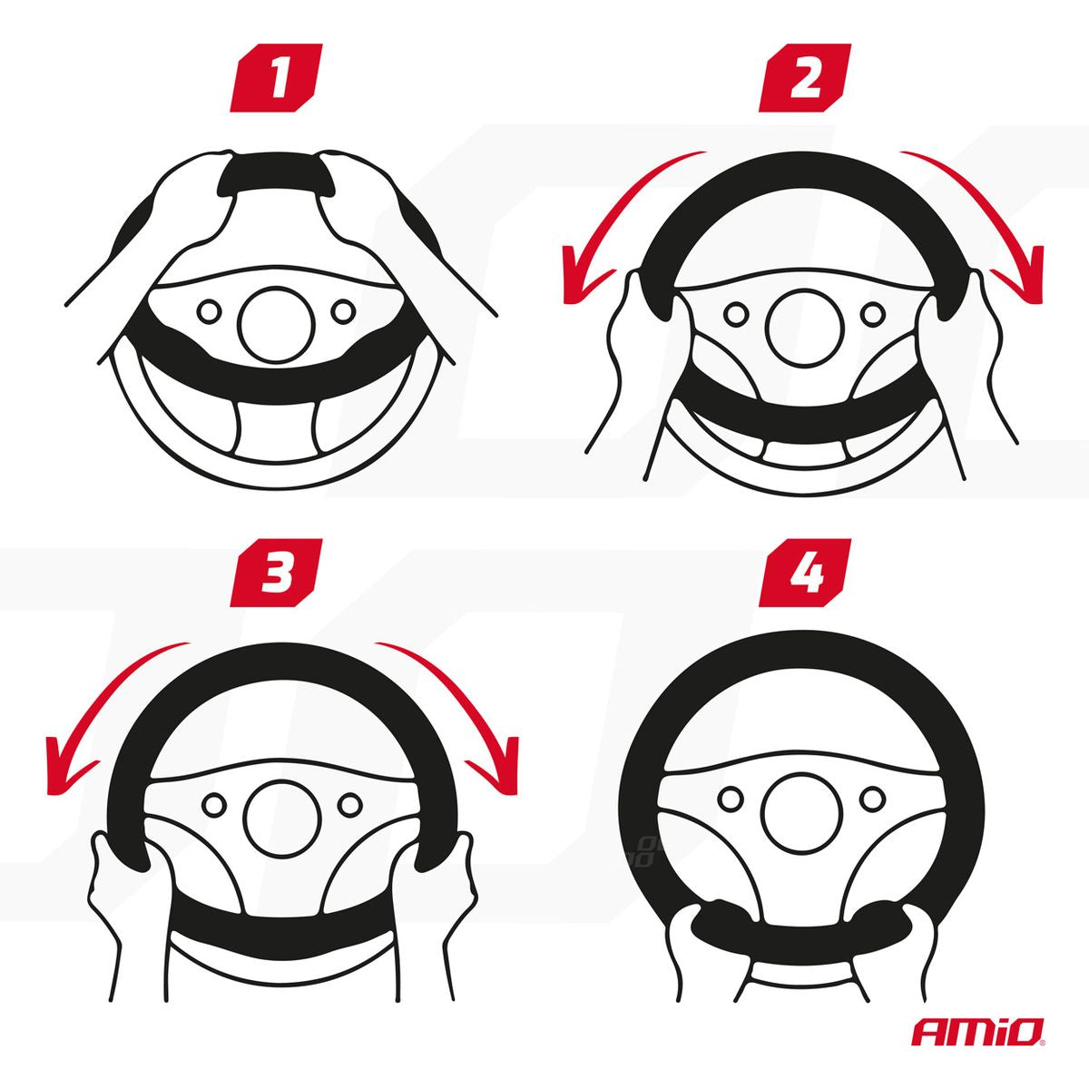 COUVRE VOLANT NOIR AVEC MEPLAT 37-39CM AMIO