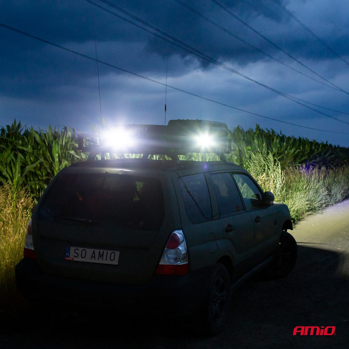 AMiO Phare de travail 16 LED 3840 lm, 9 à 36 V, 110 × 110 mm | 02424