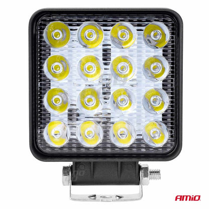 AMiO Phare de travail 16 LED 3840 lm, 9 à 36 V, 110 × 110 mm | 02424