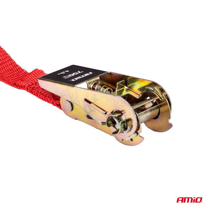 AMiO Lot de 4 sangles à cliquet 700 kg, 25 mm × 4,5 m | 02496