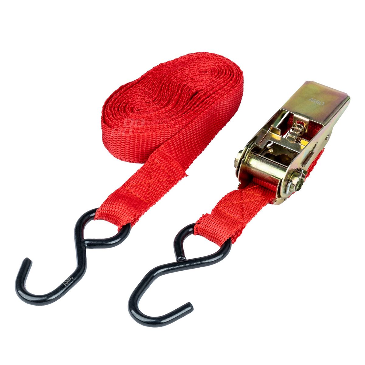AMiO Lot de 4 sangles à cliquet 700 kg, 25 mm × 4,5 m | 02496