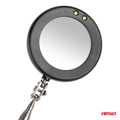 MIROIR (DIAM 50MM) D'INSPECTION TELESCOPIQUE (280 A 870MM) AVEC LAMPE LED AMIO