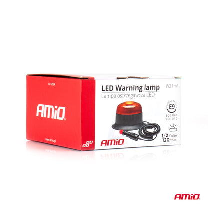Gyrophare LED orange AMIO W21ML 12/24V 18 LED R65 R10 IP56