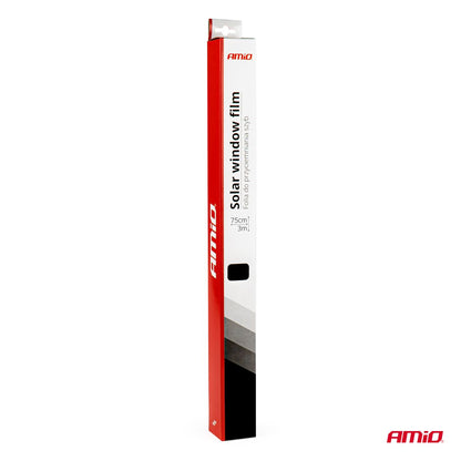 FILM SOLAIRE 1% NOIR ULTRA FONCE 75X300CM POUR VITRES AMIO