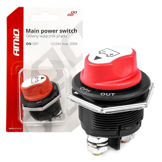 COUPE-BATTERIE À MOLETTE 12/24V 200 AMP AMIO