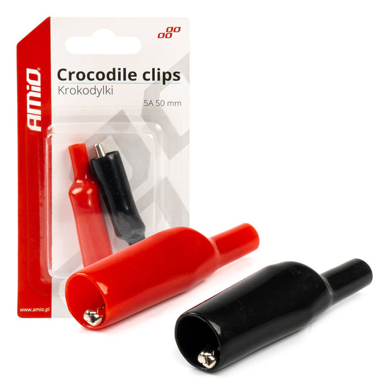 LOT DE 2 PINCES DE BATTERIE 5 AMP 50 MM AMIO
