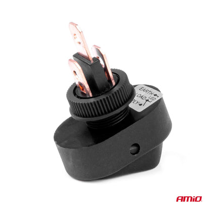 INTERRUPTEUR ELLIPTIQUE AVEC LED ROUGE 12/24V MAX30A ON/OFF AMIO