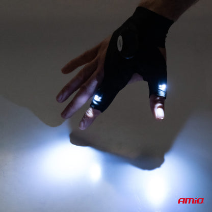 GANTS (X2) ETANCHES AVEC ECLAIRAGE LED INTEGRE (PILE CR2016 FOURNIE) AMIO