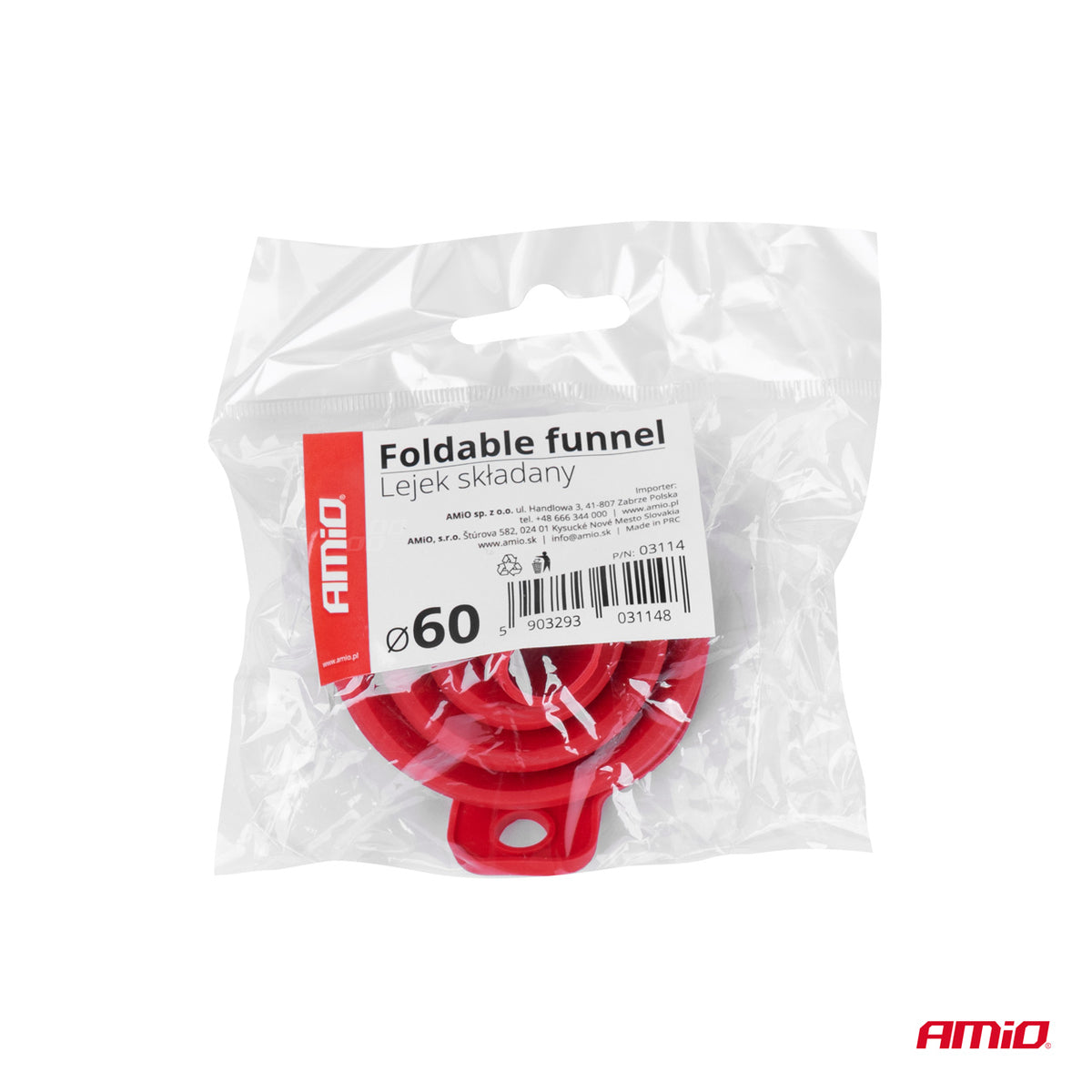 ENTONNOIR PLIABLE EN SILICONE Ø 60 MM AMIO