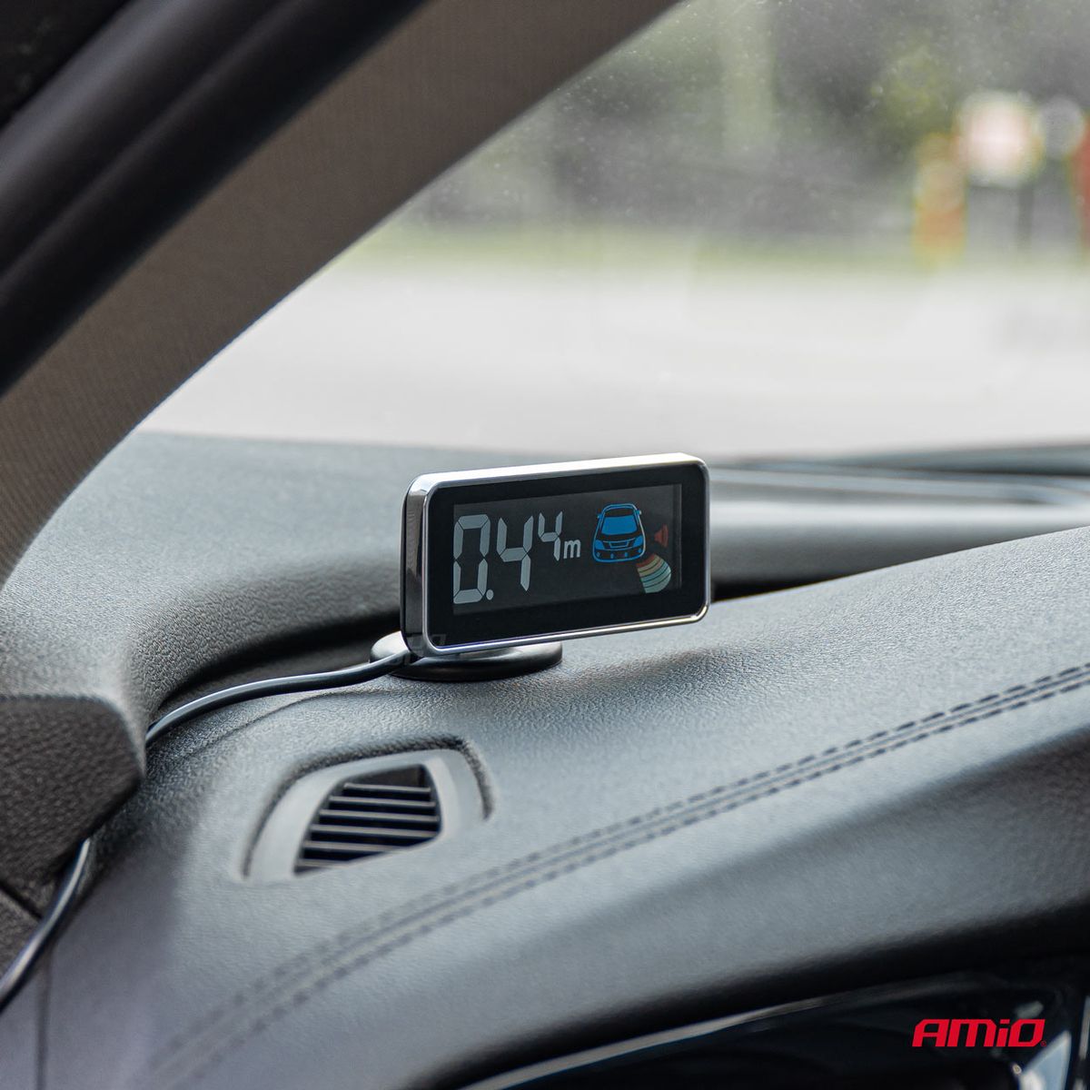 RADAR DE RECUL 8 CAPTEURS NOIRS 18MM + ECRAN LED 3D PREMIUM AMIO