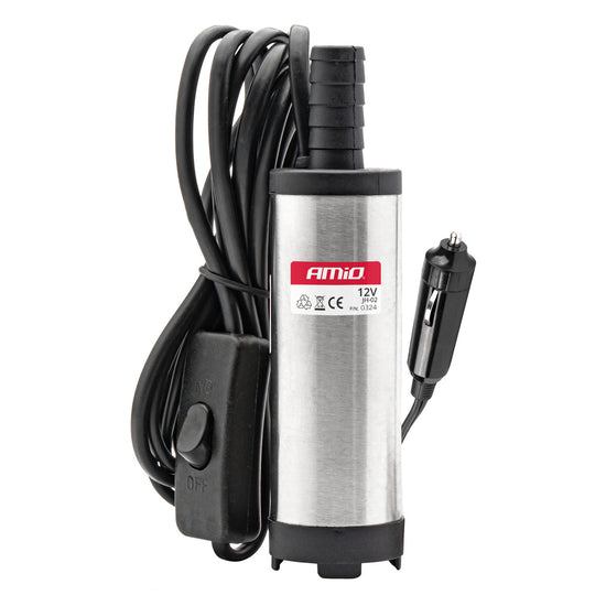 POMPE ÉLECTRIQUE IMMERGEABLE POUR LIQUIDE 12V Ø 38 MM AVEC PRISE ALLUME CIGARE AMIO
