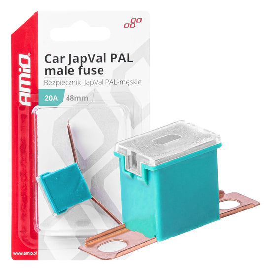 FUSIBLE X 2 PAL JAPVAL MÂLE TYPE 48 MM 20AMP AMIO
