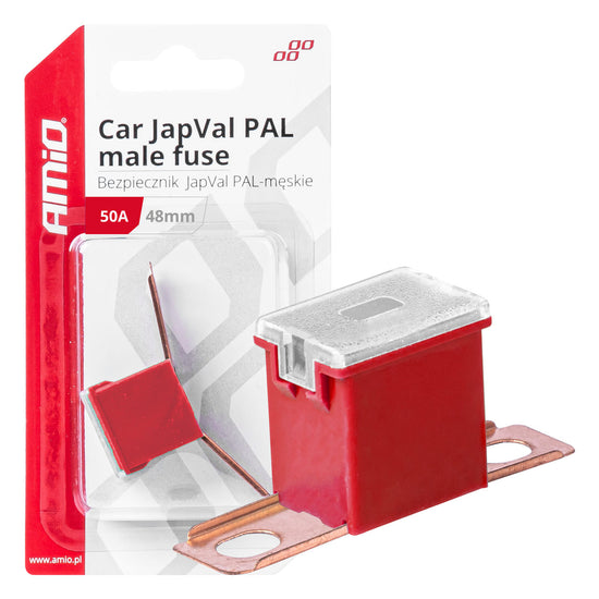 FUSIBLE X 2 PAL JAPVAL MÂLE TYPE 48 MM 50AMP AMIO