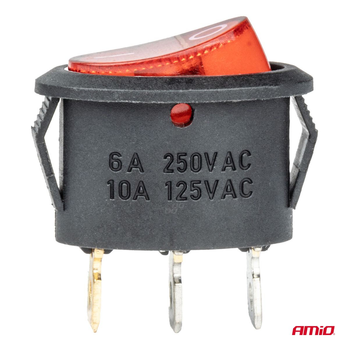 INTERRUPTEUR ELLIPTIQUE 12V/230V (AVEC LUMIERE ROUGE) AMIO