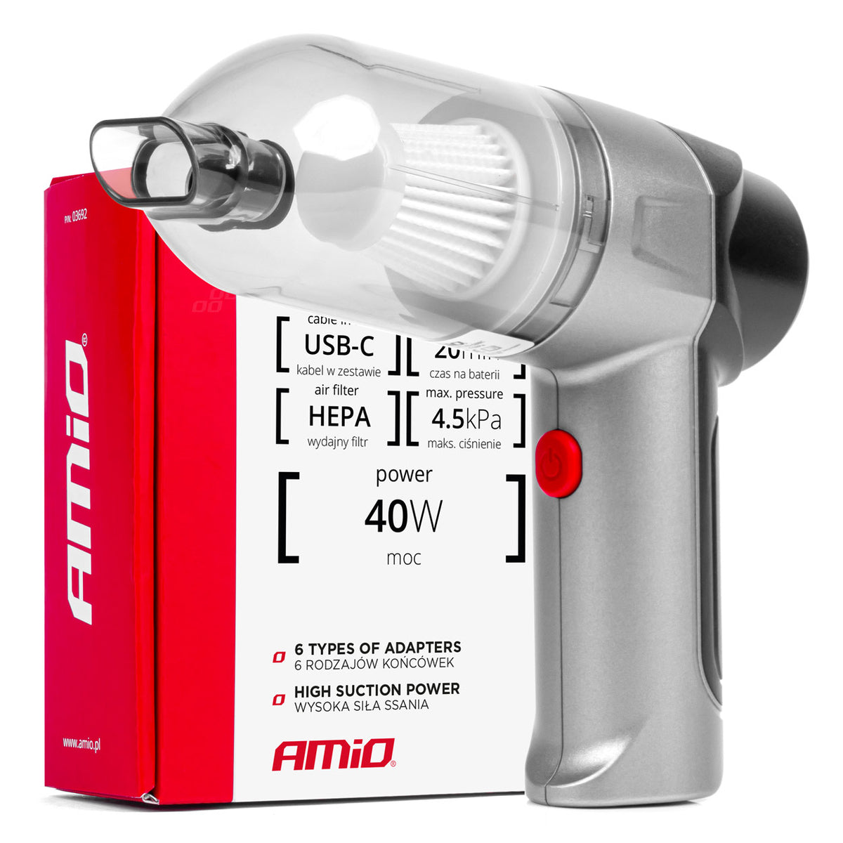 ASPIRATEUR SANS FIL POUR VOITURE AVEC FILTRE HEPA AMIO