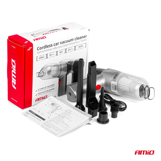 ASPIRATEUR SANS FIL POUR VOITURE AVEC FILTRE HEPA AMIO