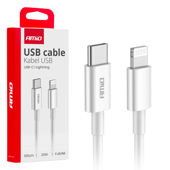 CÂBLE USB-C / LIGHTNING PD 20W 1M X109 AMIO