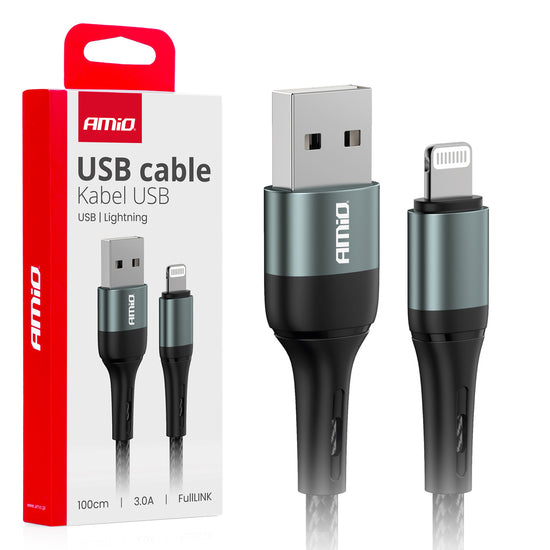 CÂBLE USB VERS LIGHTNING 3 AMP 1M AMIO