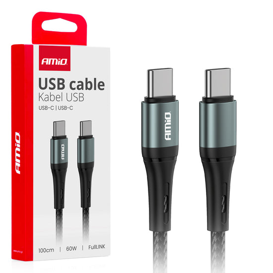 CÂBLE USB-C / USB-C TRESSÉ 60W 1M X102 AMIO