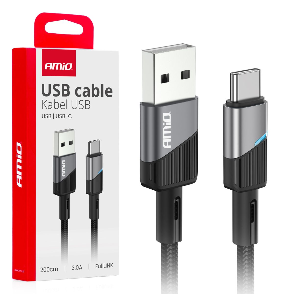 CABLE USB VERS USB-C 3A 200CM AMIO