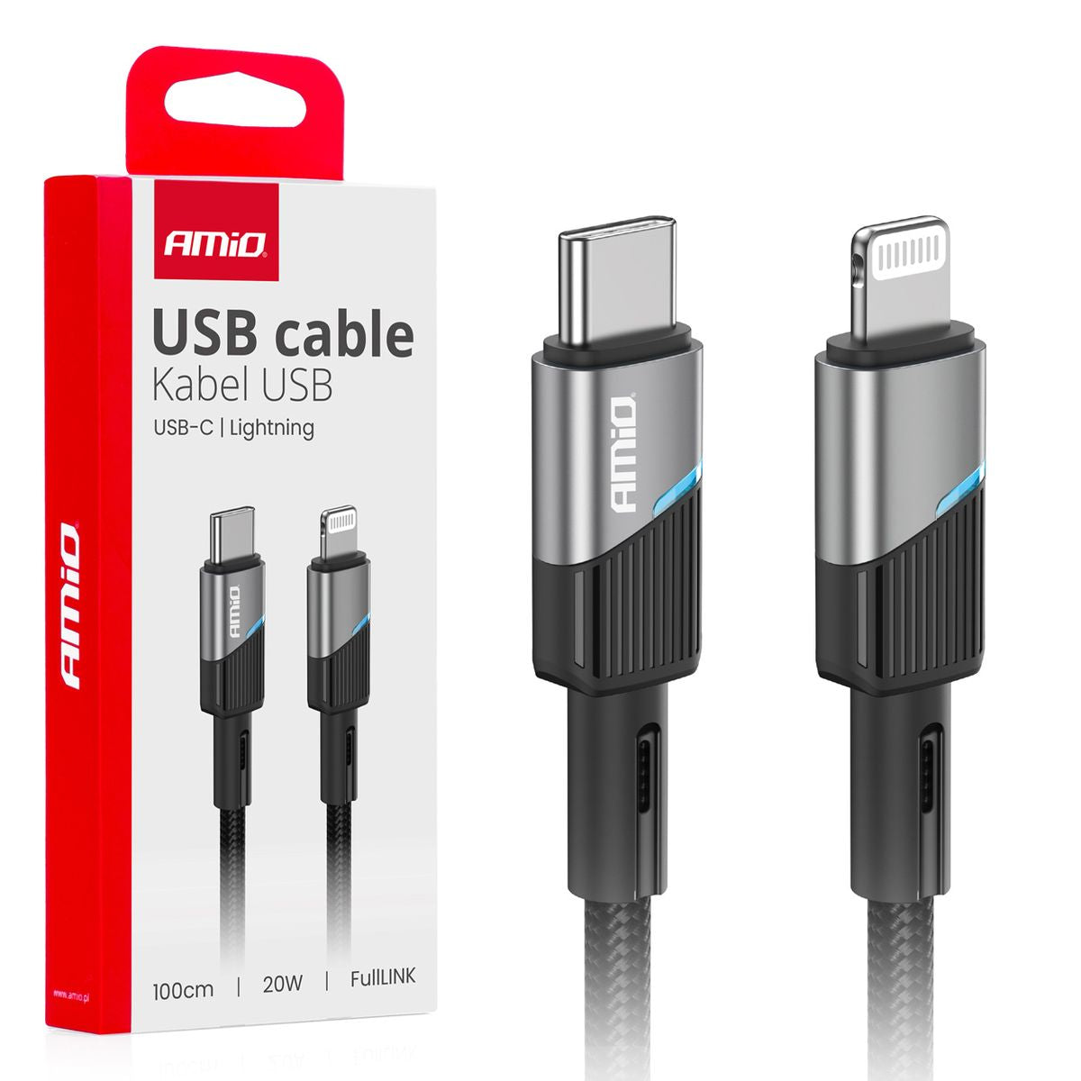 CABLE USB-C VERS LIGHTNING 20W 100CM AMIO